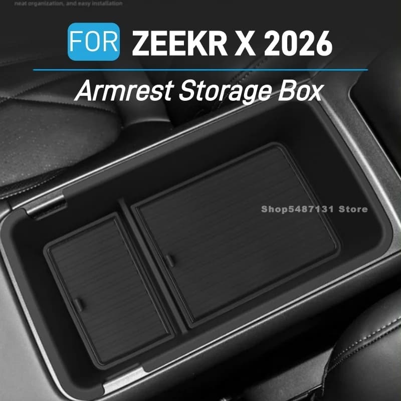 For ZEEKR X 2026 Armrest Storage Box Center Console Divider Organizer Car Interior Storage Accessories