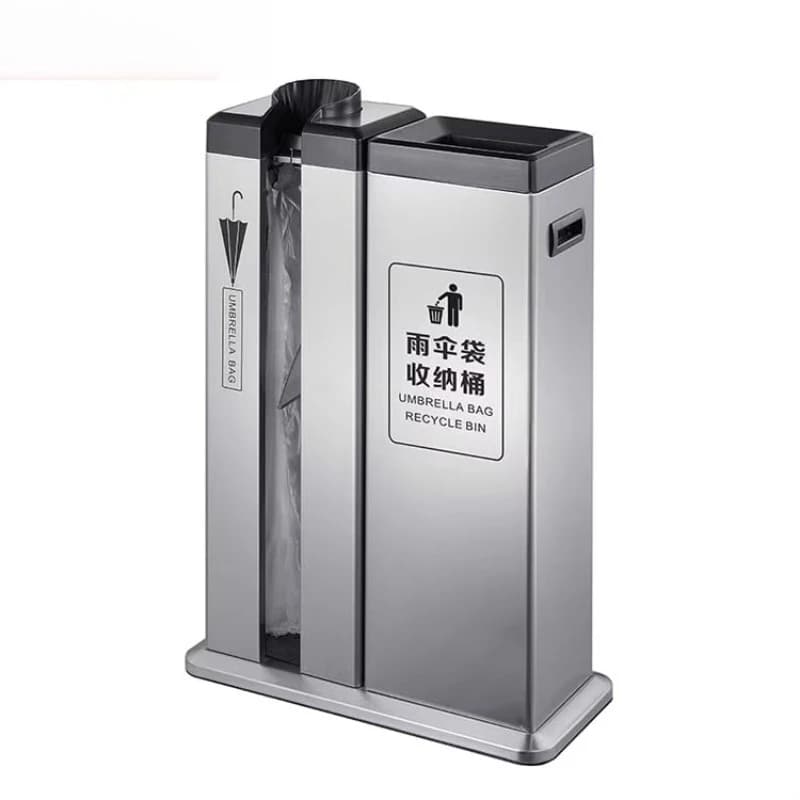 Silver Steel Automatic Wet Umbrella Wrapping Machine Umbrella Bagging Recycle Bin Hotel for Restaurant Commercial Catering