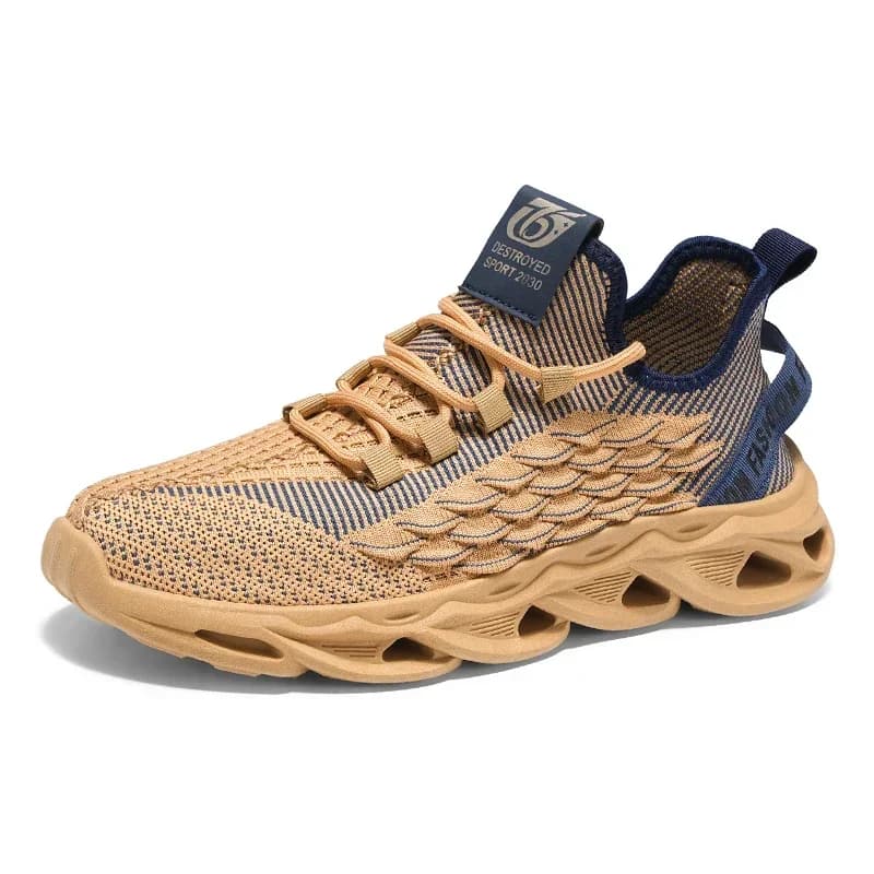 Scarpe da corsa nuove di design da uomo traspiranti alla moda, mocassini sportivi casual, scarpe vulcanizzate con superficie intrecciata volante leggera