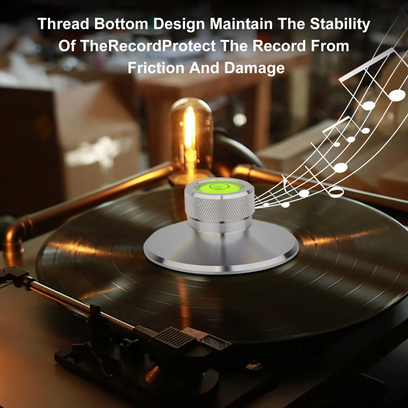 Disc Stabilizer LP Record Weight Player Record Weight Balanced Vinyl Turntable Clamp Aluminum Vibration Reducer for Accessories