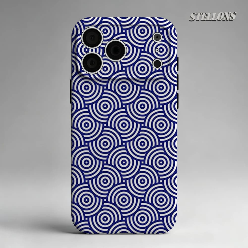 Custodia per telefono con cerchi geometrici Bullseye per custodia magnetica per iPhone 17 16 15 14 Pro Max Plus, custodia robusta a strato singolo/doppio
