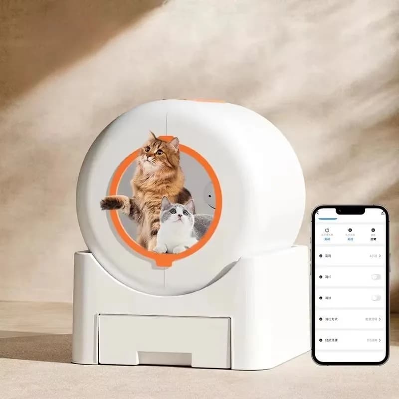 Lettiera per Gatti Automatica con Pulizia Intelligente, Grande Toilette Smart per Gatti