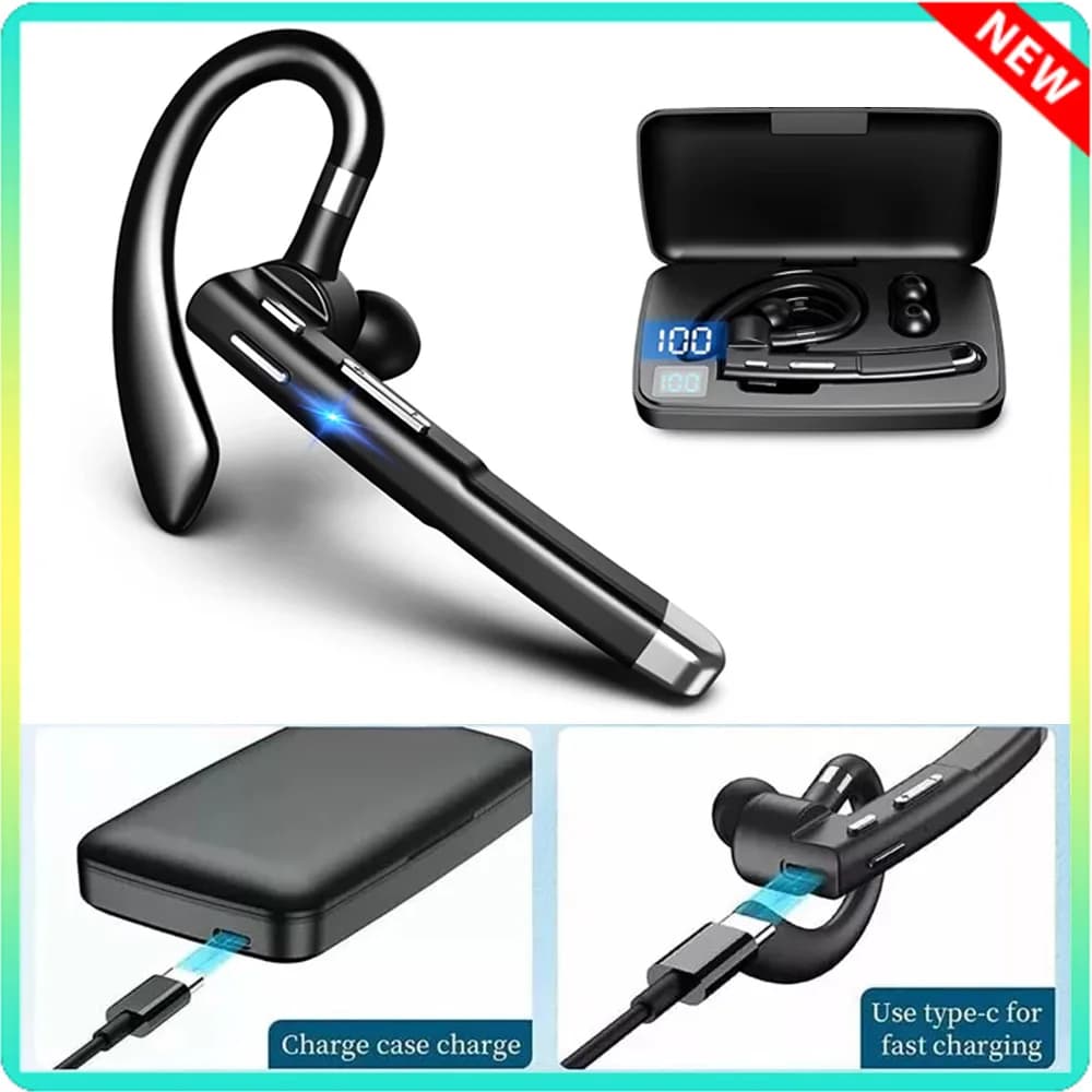 5.3 Cuffie Bluetooth Stereo Vivavoce con cancellazione del rumore Auricolari aziendali wireless Cuffie con microfono HD per tutti gli smartphone
