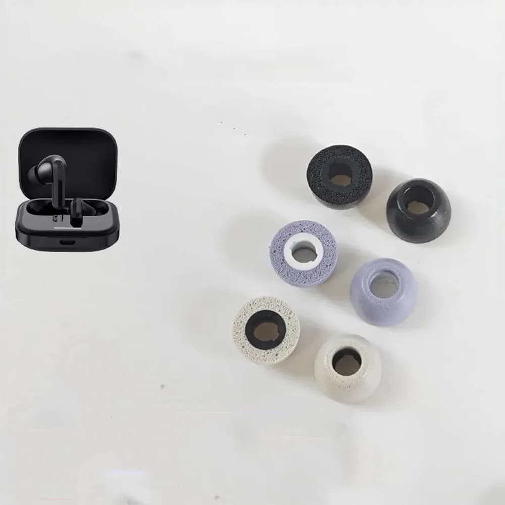 6 pezzi Auricolari Punte in schiuma per Xiaomi Redmi Buds 5 Auricolari wireless Auricolari Tappi per le orecchie Morbido cuscino in spugna Auricolari Suggerimenti Parti