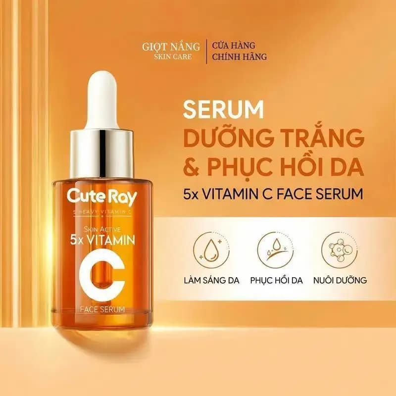 Vitamin C Facial Serum 24H Hydrating Brighten Dull Complexion Fade Dark Spots Even Skin Tone Nourishing Daily Skin Care Essence