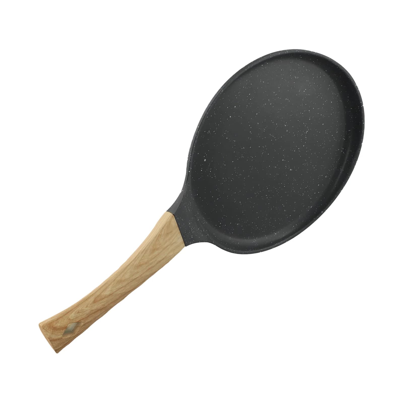 Padella per Friggere Facile da Pulire, Leggera, in Alluminio, con Viti di Montaggio e Comoda Maniglia in Legno