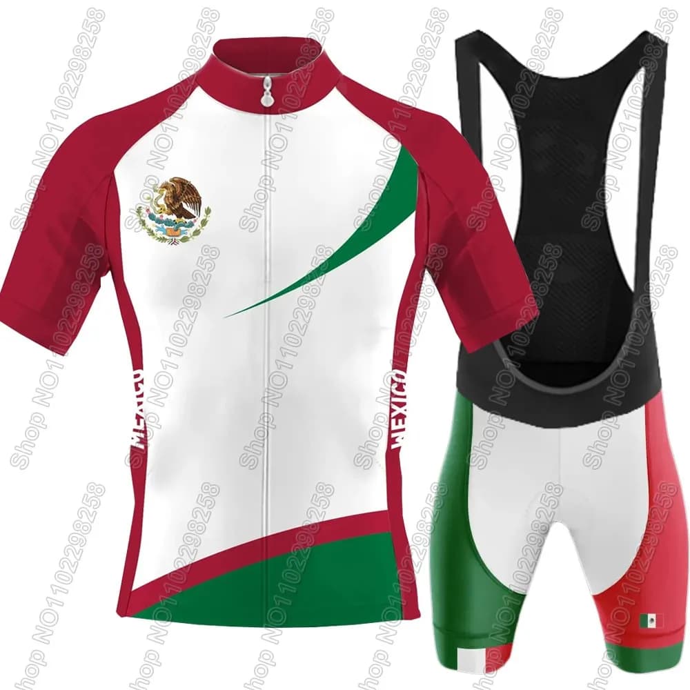 Maglia da ciclismo della squadra nazionale messicana 2025 Set estate messicana abbigliamento da uomo camicie da bici da strada tuta pantaloncini con bretelle da bicicletta MTB Ropa
