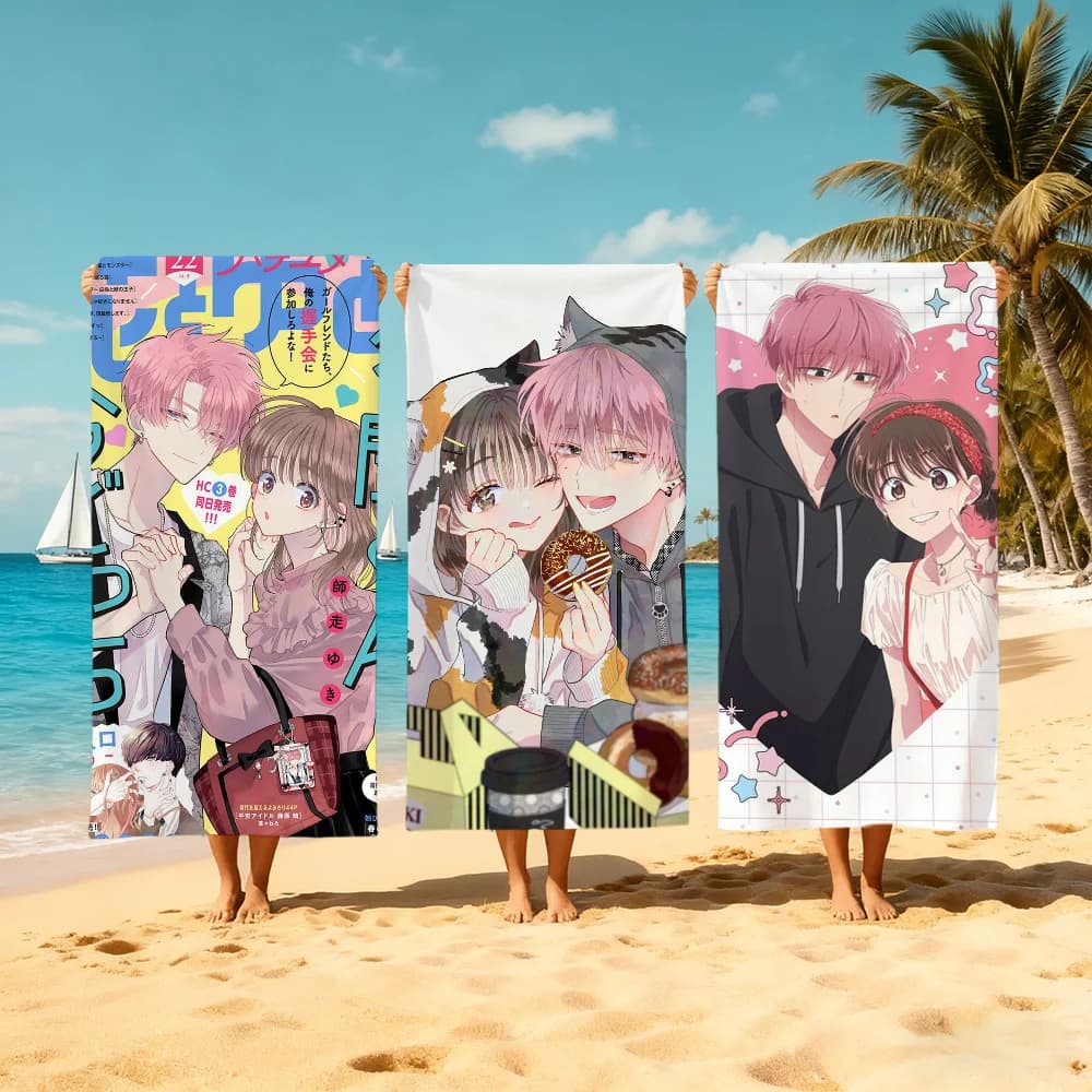 Asciugamano da spiaggia Anime T-tamon-kun carino I-lma Dotchi, ad asciugatura rapida, morbido, ideale per piscina, regalo per viaggi, palestra, doccia, campeggio, sport