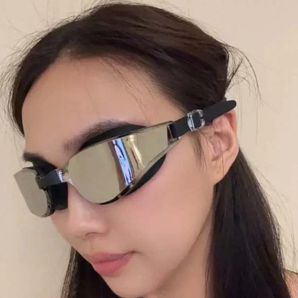 Waterproof Swimming Goggles Detachable Nosepiece PU Big Frame Anti-UV Swim Glasses PC Adjustable Anti-fog Swim Eyewear