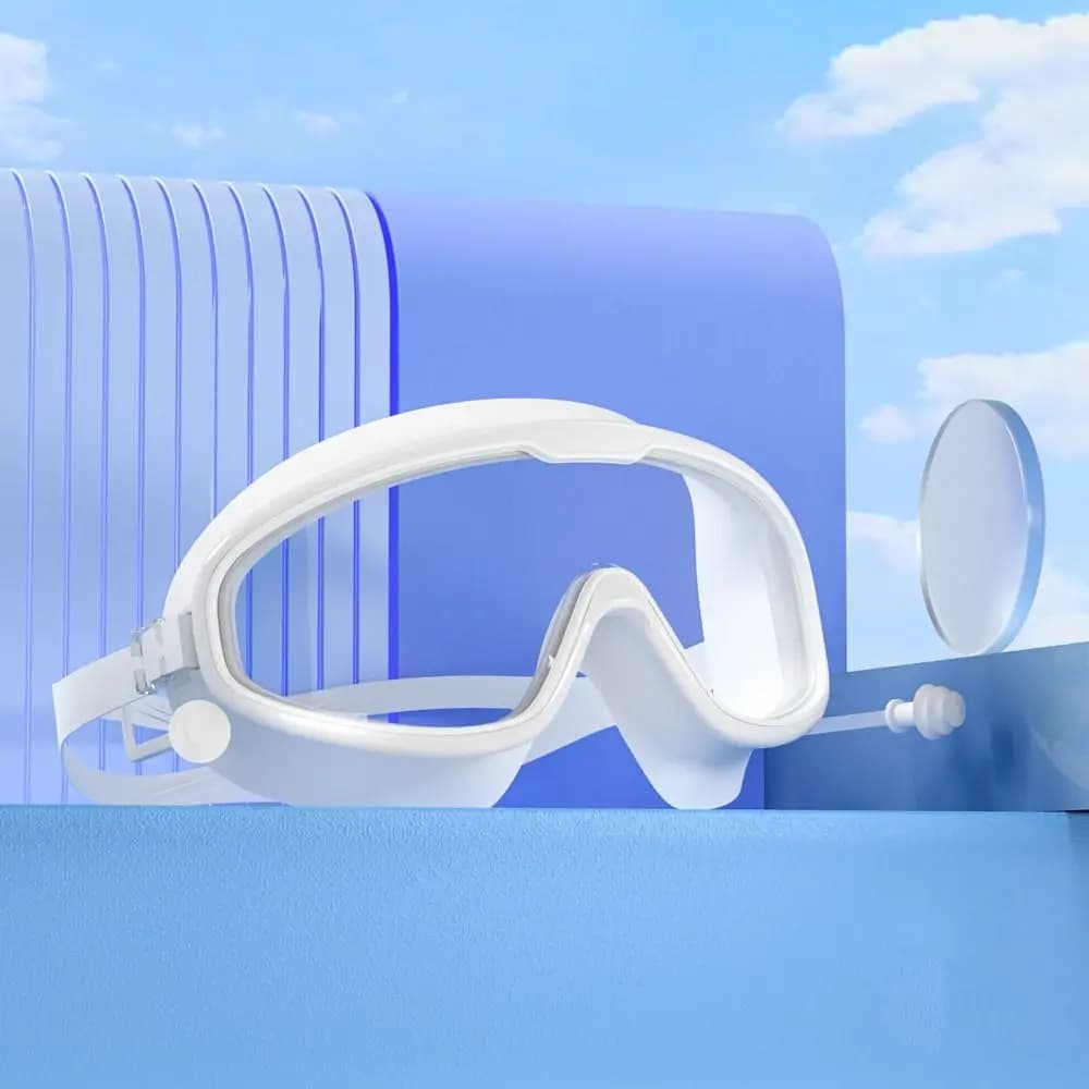 Swimwear with Large Montatura for Aquatic Sports, Anti-fog, Large Visual, Anti-UV, Silicone, for Swimming Pool