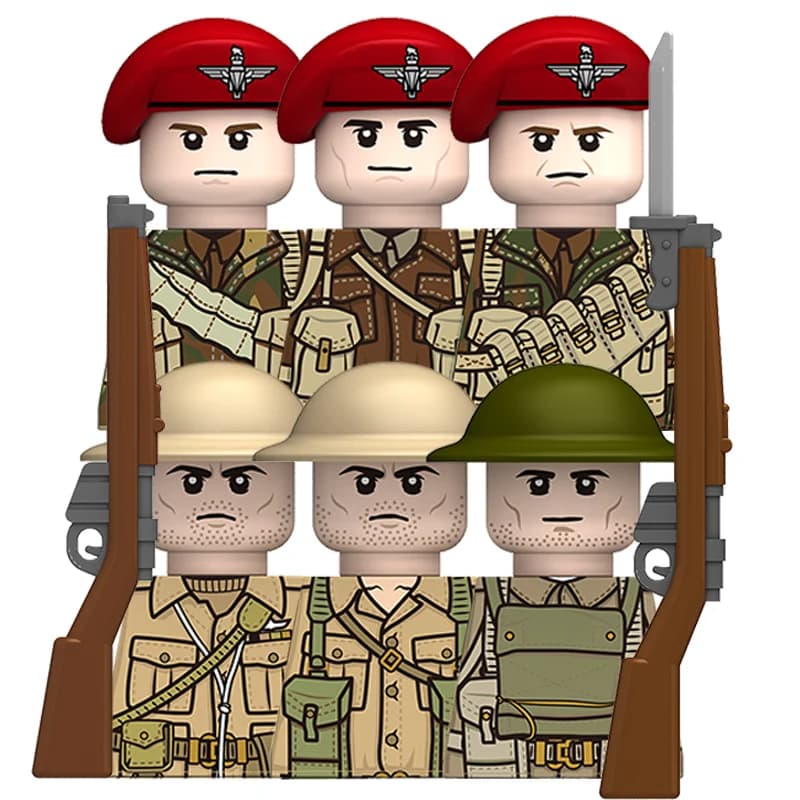Uffari militari WW2 Gran Bretagna Fanteria Building Blocks Modello Mattoni mini Action figure giocattolo Regalo giocattolo per bambini