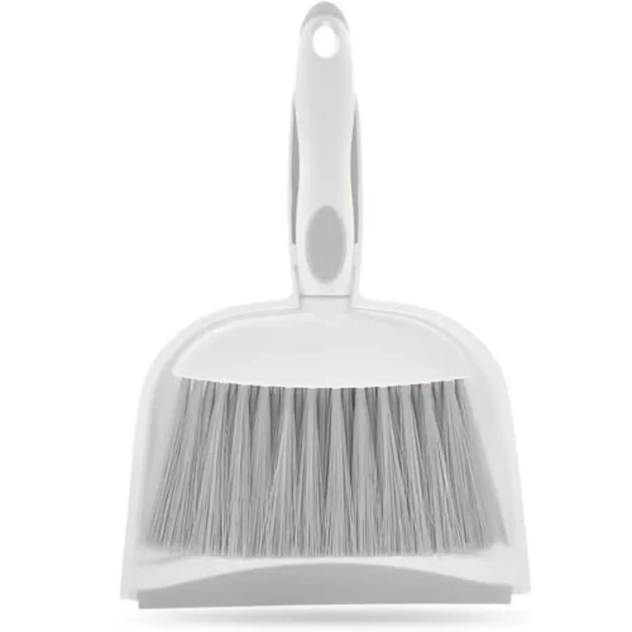 Dust pan, Small Broom and Dustpan Set, Mini Dustpan and Brush Set, Small Hand Broom with Dust Pan for Desk Table Cat Litter - C
