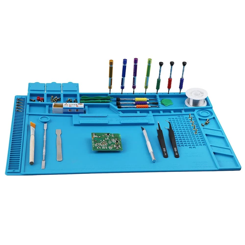 Welding Station Mat Heat Resistant Silicone Work Mat 932 ° Anti-static magnetic plug F for repair of portable watches for electronic phones