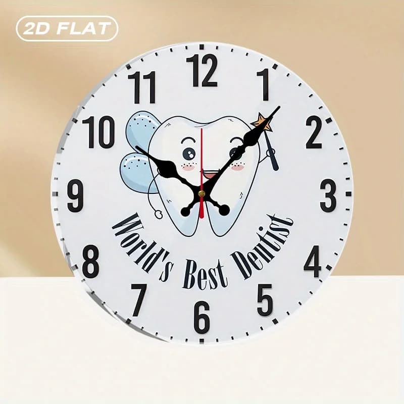 Silent Round Wall Clock in Dental Acrylic, Without Ticking, for Home Furniture, Office, Room, Living Room, Bedroom, Kitchen, Gift