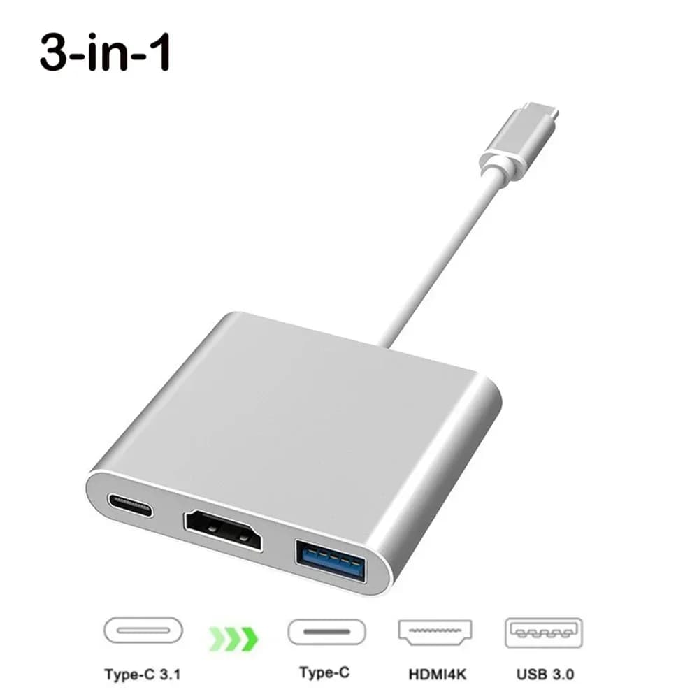 Hub USB 3 in 1 Docking station USB 3.0 compatibile da USB C a HD Splitter HUB da tipo C a HDMI per MacBook AirPro Samsung