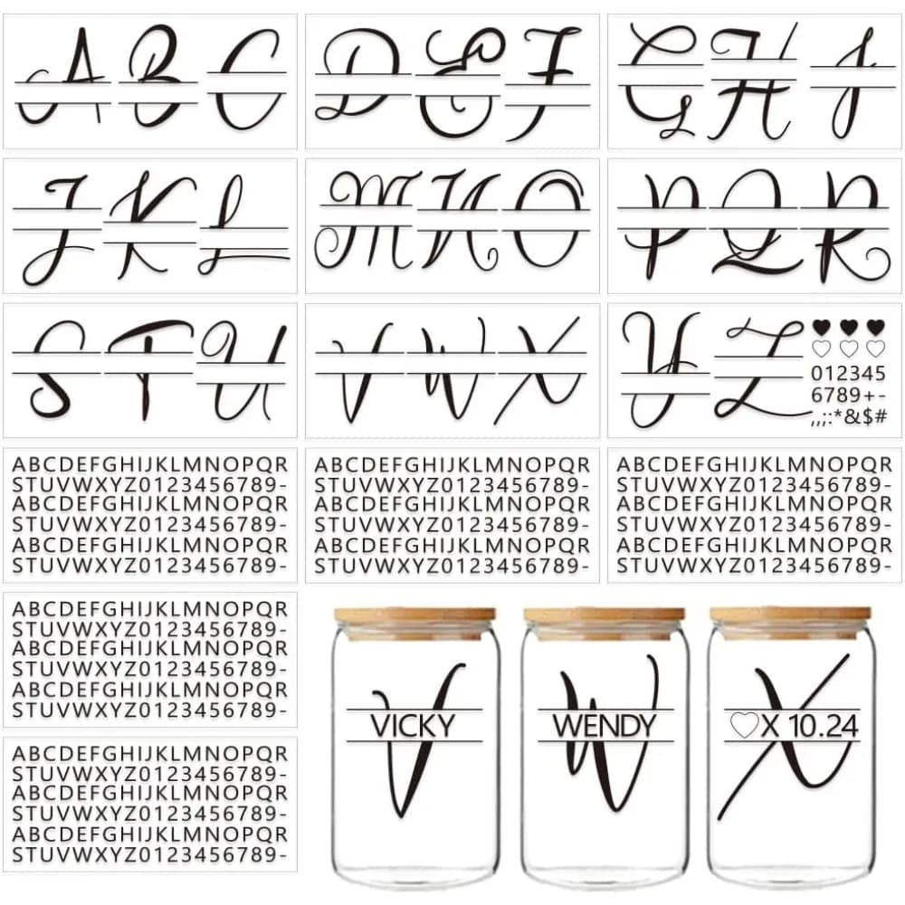 Set di 14 Lettere in PVC per Trasferimento a Caldo, Carta per Sublimazione UV, Lettere A~Z 110x240mm