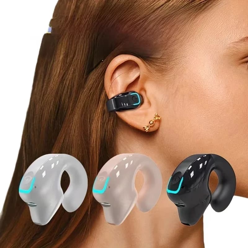 Tws 5.3 Wireless Headphones Compatible with Bluetooth Bone Conduction Headphones Clip Single Ear Hearing Aid Sports Audiences