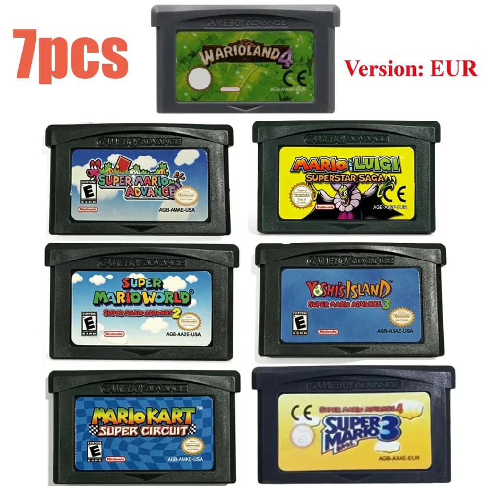 NEW USA 32 Bit GBA Game Cartridge M-a-r-i-o- Series Video Game Console Card Super Bros ADVANCE Wario Land4 Golf Kart Island 3