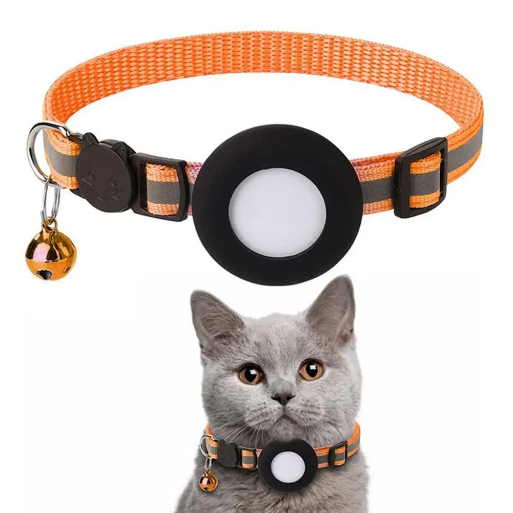 Accessori GPS per animali domestici Collare per gatti anti-smarrimento Custodia protettiva per localizzatore Apple Airtag con campana Collana riflettente per gatti Strumento per gattini