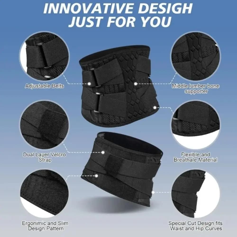 Sweat Belt Breathable Waist Trainer Belt Strong Support Adjustable Lumbar Corset Slim Design Orthopedic Lumbar Belt Workout