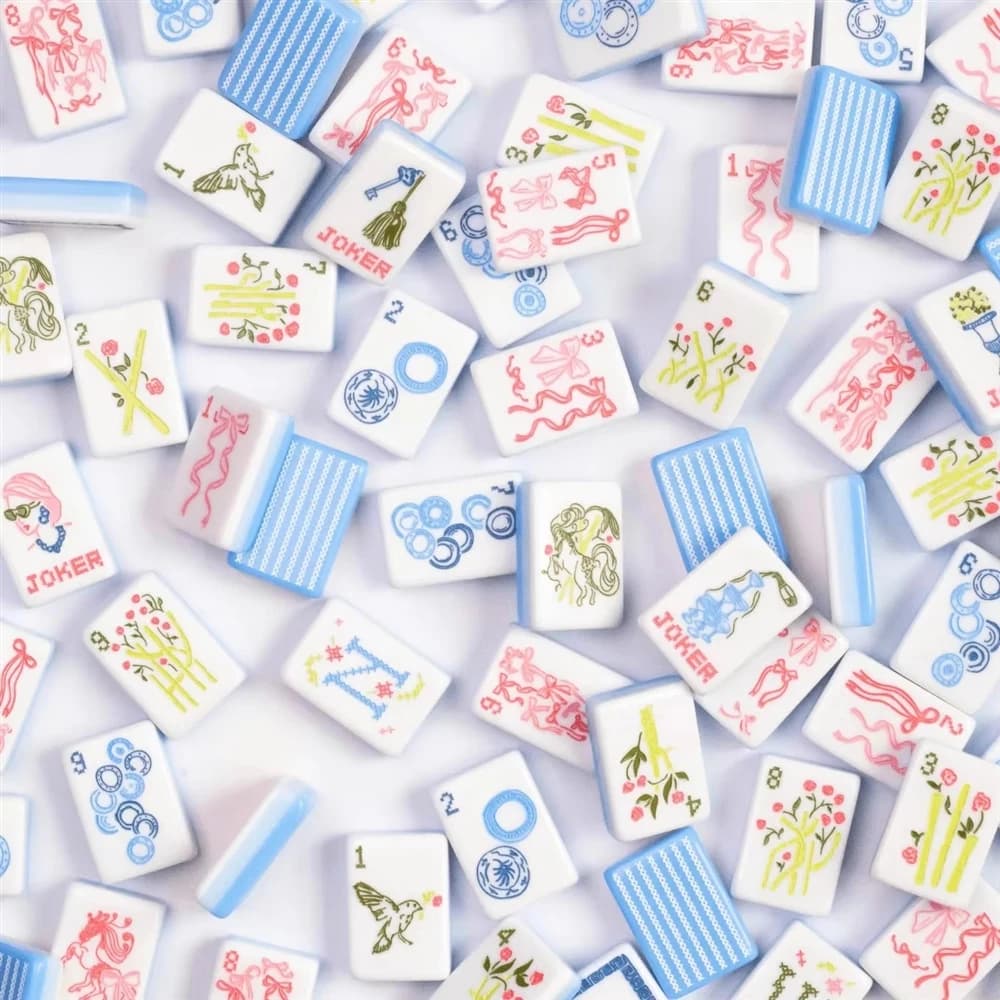 Exclusive Custom Bowknot Design Standard Size American-style Mahjong Tiles Hand-Rubbed Matte Acrylic Miss Darling