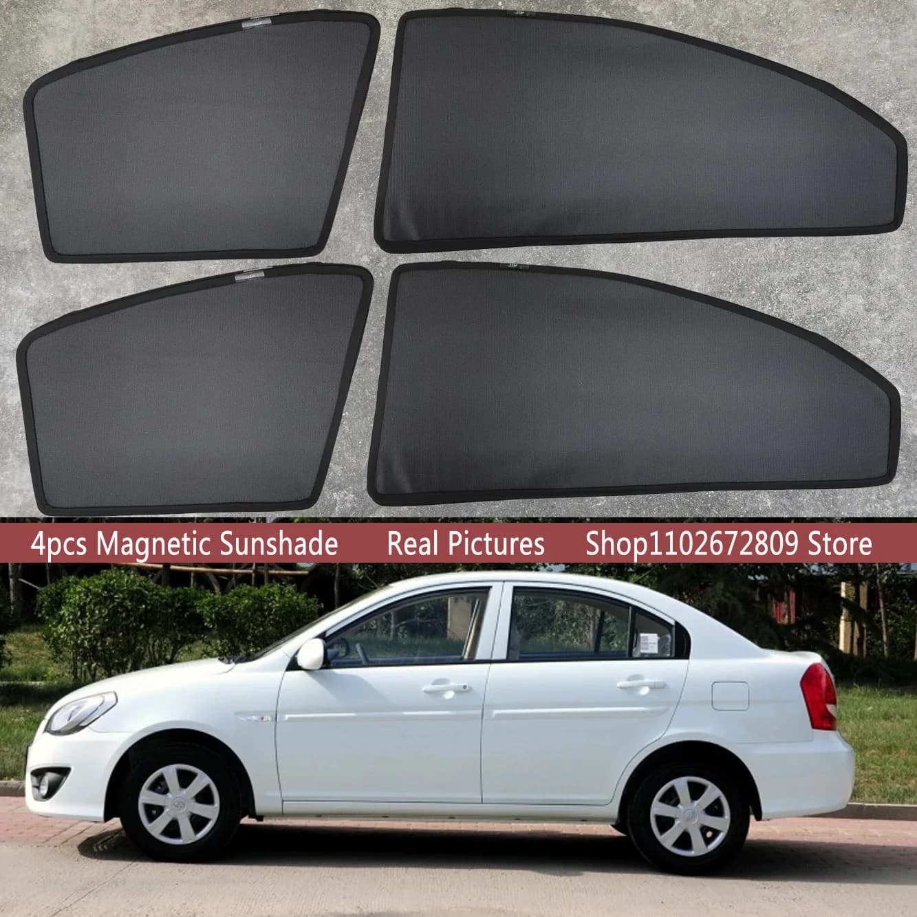 Parasole Magnetico per Auto, Tendina Parasole per Parabrezza Anteriore per Hyundai Accent Verna Sedan 2006 - 2010, Accessori