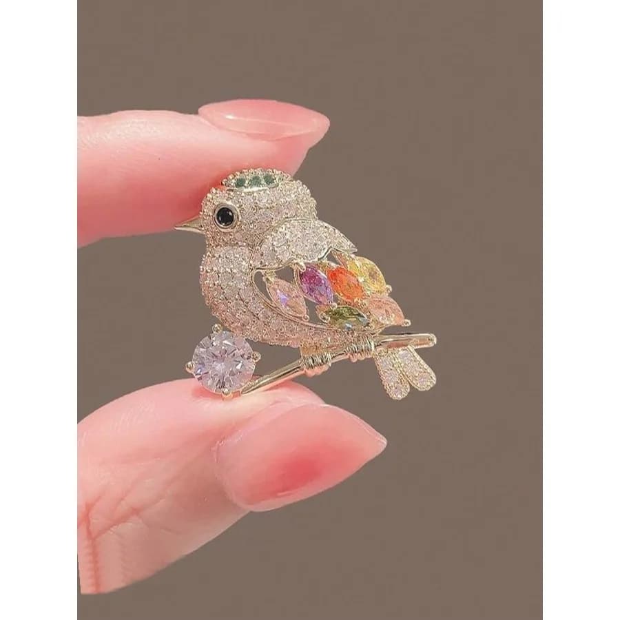 1pc Cute Bird Brooch, European & American Style, Colorful Arrow Flower Accessory Suitable For Men & Women Suits