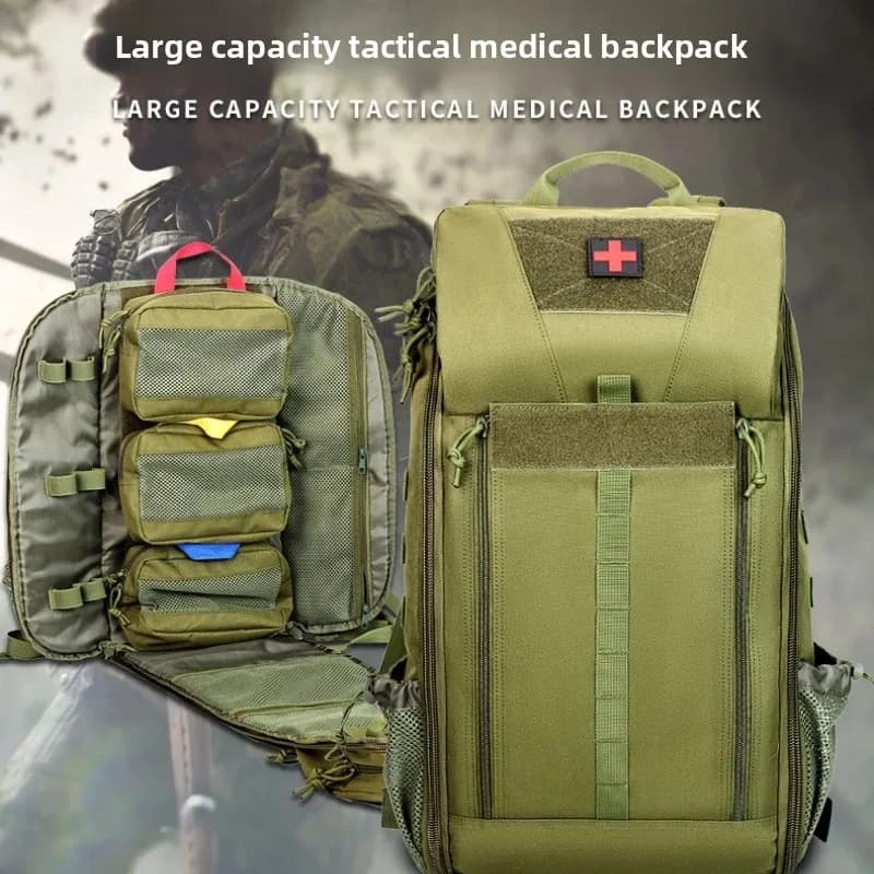 Zaino medico tattico da 40 litri per esterni, kit di pronto soccorso per escursionismo, caccia, pesca, campeggio, sport all'aria aperta, kit di emergenza