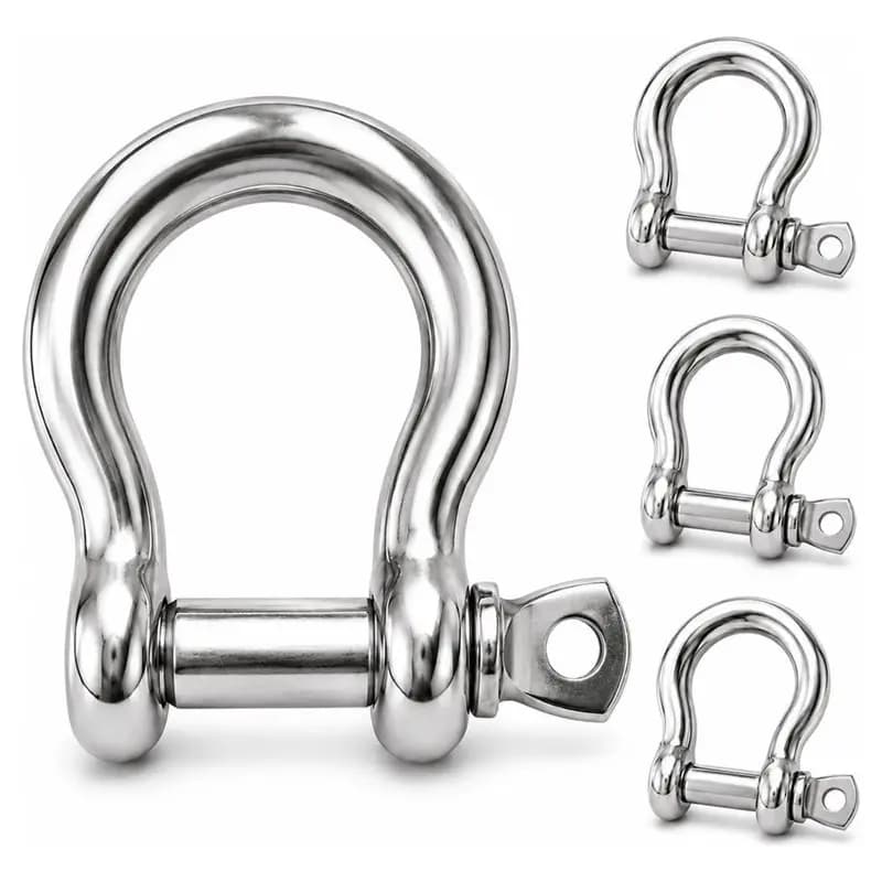 Clevis Shackle 1/2", 304 Stainless Steel D Ring Shackles For Marine Boat Anchor Chain& Line, Rust-Proof(4 Pcs)