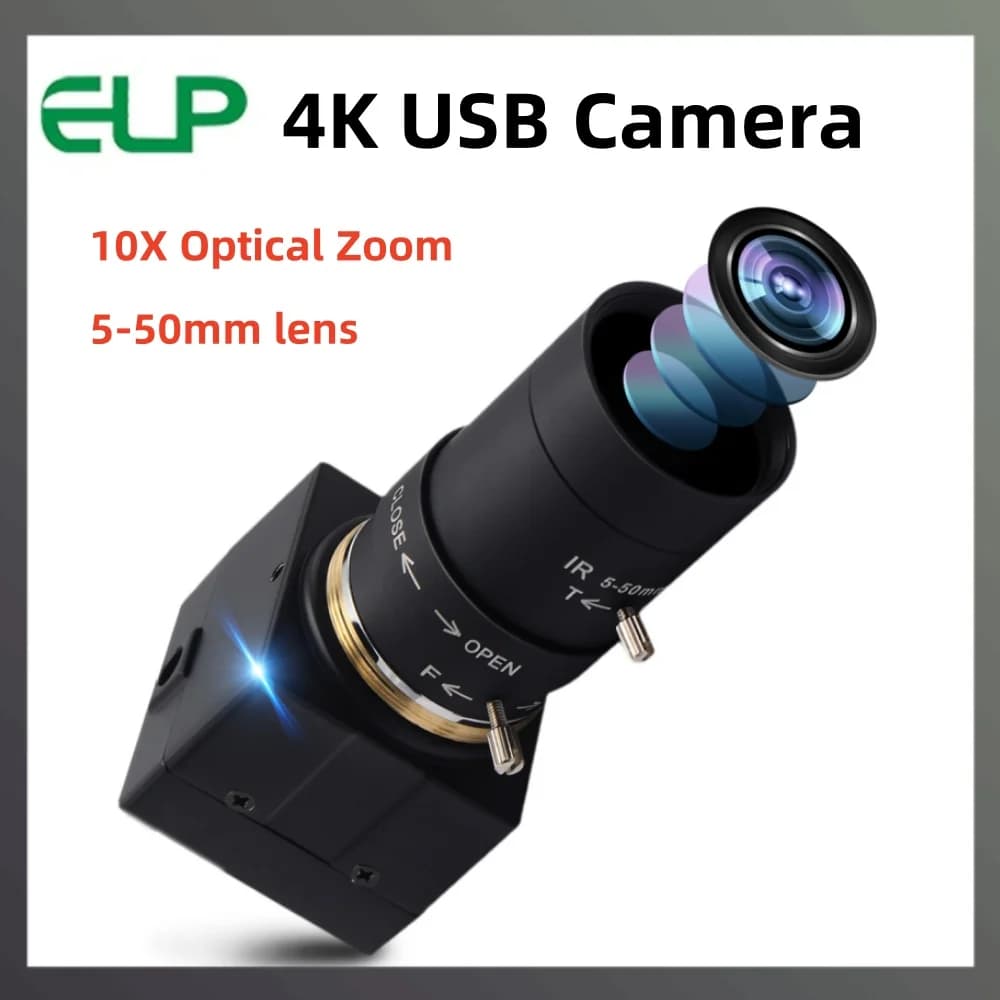 Webcam with optical zoom for ELP 4K 30fps USB camera with CS lens varifocal manual IMX415 UHD camera for laptop PC