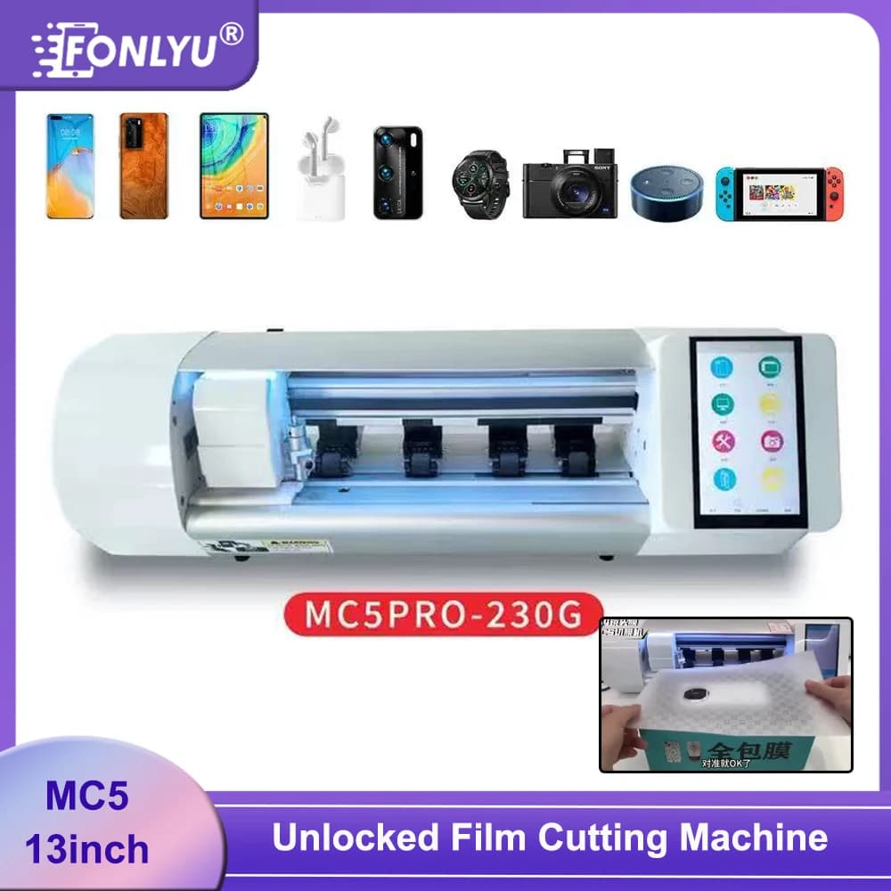 FONLYU MC5 Unlocked, 13 Inch Idrogel Film Cutting Machine for Smartphone, Screen Protection, Poster Sticker, PPF Cutting Plotter