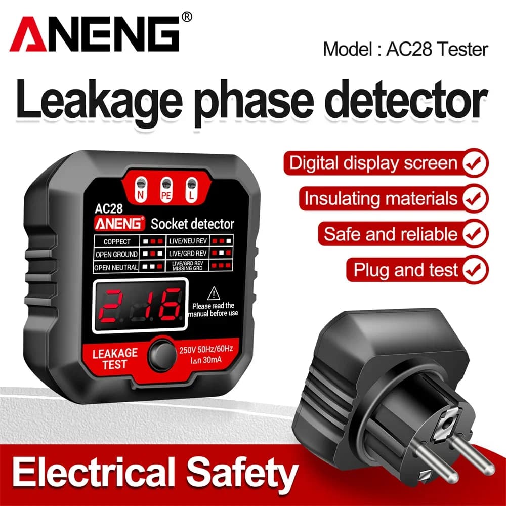 Universal grip tester ANENG AC28 Battery tester Detector Checker Current socket LCD voltage tester Phase meter Detection instruments