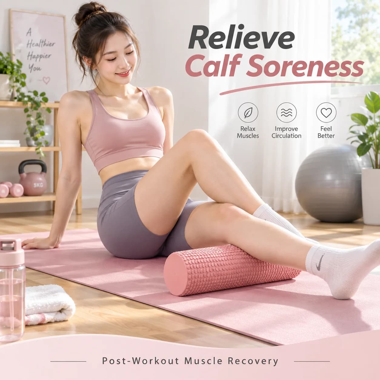 Solid EVA Foam Roller Textured Nodule Yoga Column Muscle Massage Fascia Release For Yoga Pilates Fitness Deep Tissue Recovery