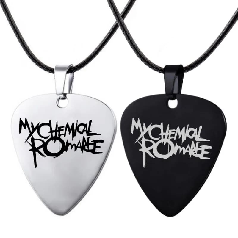 Popular My Chemical Romance Cosplay Stainless Steel Accessories Rock Band Guitar Pick Charm Accessories Gifts