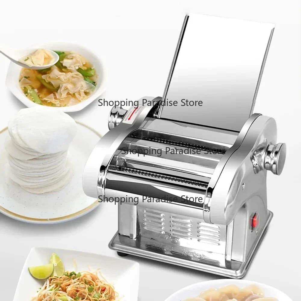 Macchina Elettrica per Fare Involucri di Noodle e Ravioli, Macchina per Pasta Commerciale e Domestica in Acciaio Inossidabile