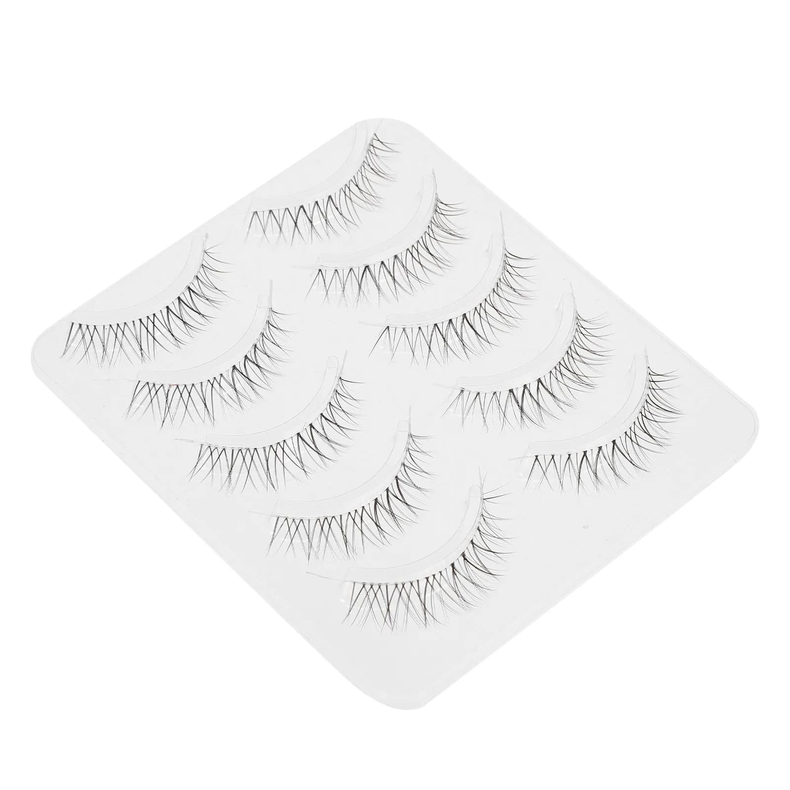 5 pairs of natural fake lashes made of soft fiber for makeup, ideal for weddings, parties and daily use, dense fake lashes for women