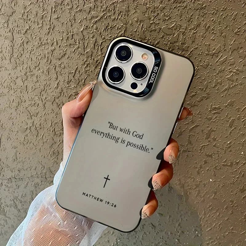 Estetica caratteristica versetti della Bibbia Custodia per telefono in TPU opaco per iPhone 14 15 17 Plus Pro 11 12 13 Pro Max 7 8 SE 16E X XR XS IMD Cover