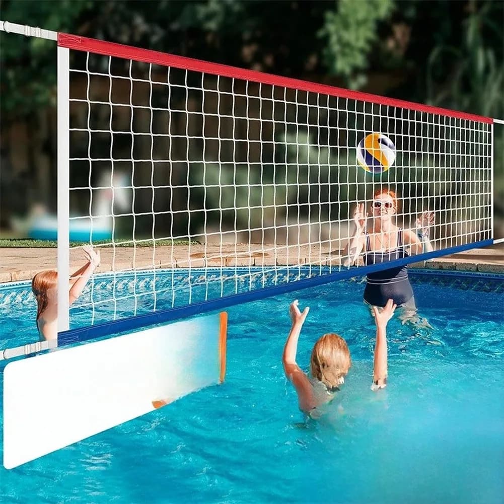 For Summer Pool Parties White blue Pool Volleyball Net Portable Volleyball Net Compact Storage Quick Setup System