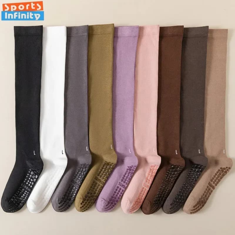 Compression Socks Professional Silicone Silicon Socks Pilates Yoga Gym Socks Solid Color Cotton