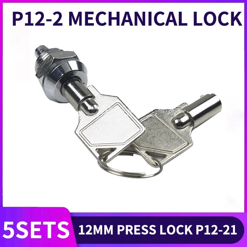 5set 12MM press lock P12-21 billboard lock small plum blossom lock light box serratura telescopica serratura meccanica piccola serratura dell'armadio