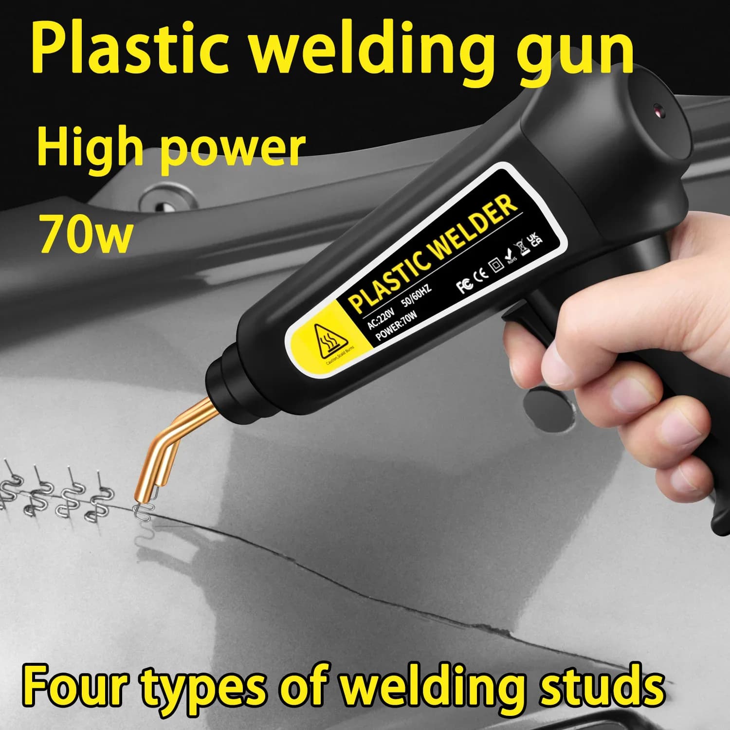 Saldatrice di plastica 70 100W Cucitrice a caldo Saldatore per paraurti per auto PVC Riparazione Garage Strumenti Kit di riparazione paraurti paraurti
