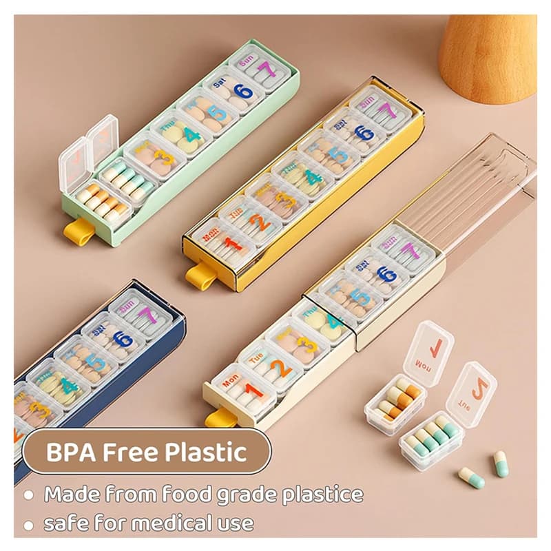 1 pcs Weekly napkin 7 days, daily nappie holder, travel nappie holder, nice nappie holder to contain vitamins, medicines, supplements,