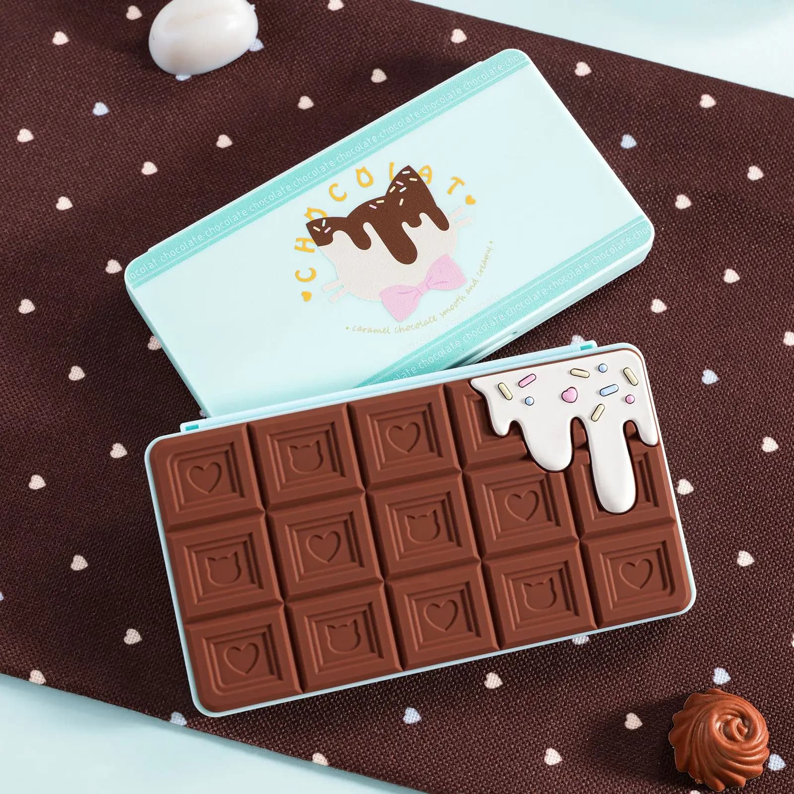 GeekShare Chocolate Switch Game Card Case,Portable Magnetic Switch Game Holder Cartridge Case with 24 Game Card and 24TF Slots