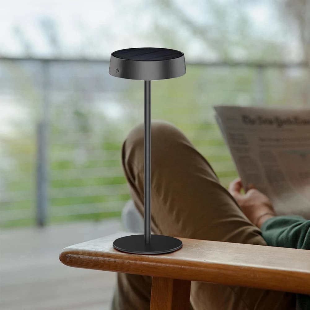 Solar Table Lamp Rechargeable LED Desk Lamp Waterproof Cordless Table Lamp Portable Night Light for Indoor and Outdoor