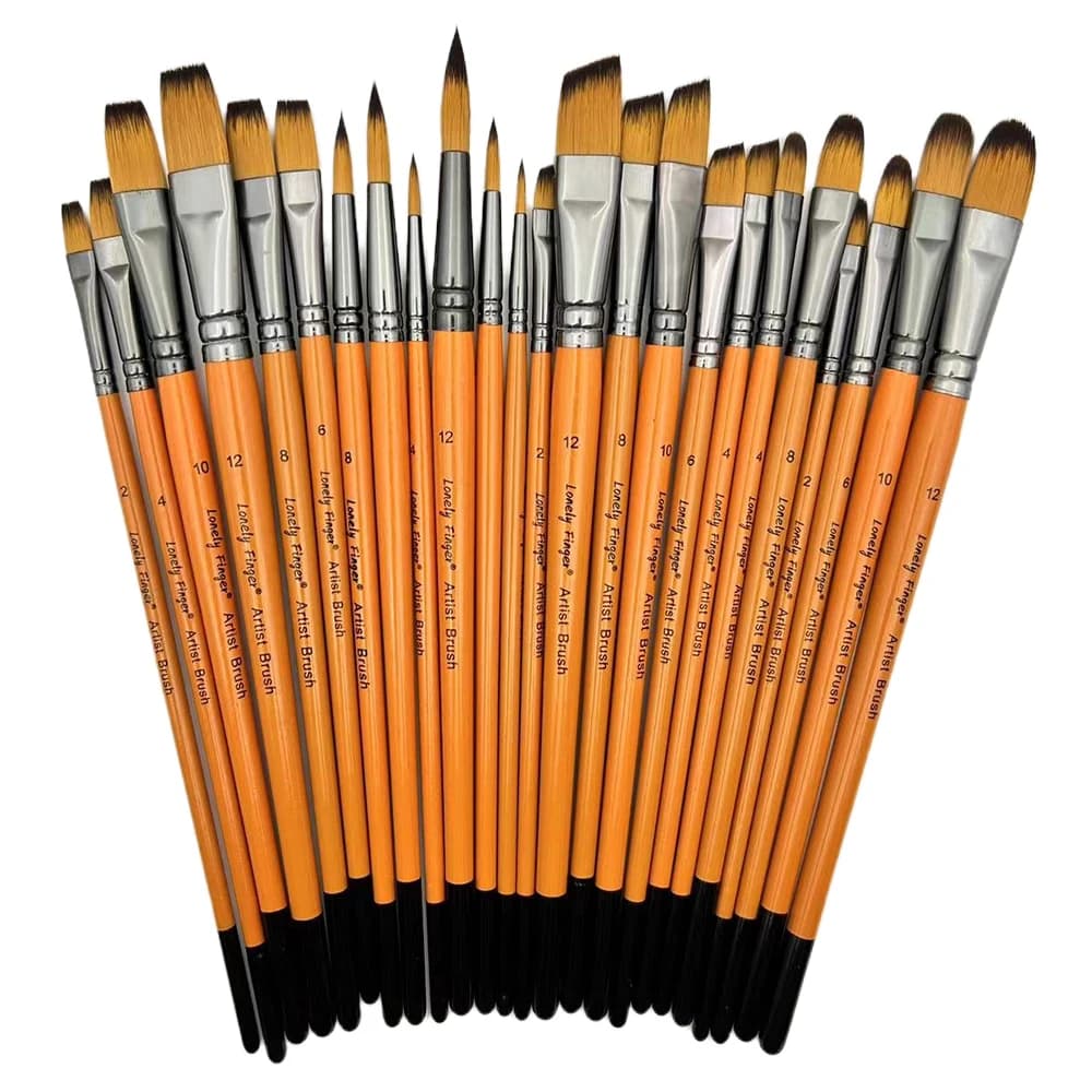6pcs Artist Paint Brush Set Professional Anti-Shedding Tips Paintbrushes For Acrylic Oil Watercolor Acrylic Painting