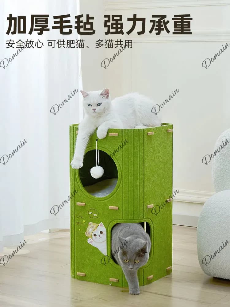 Cat nest multi-layer four-season universal cat climbing frame cat tree integrated scratching board closed tree hole household