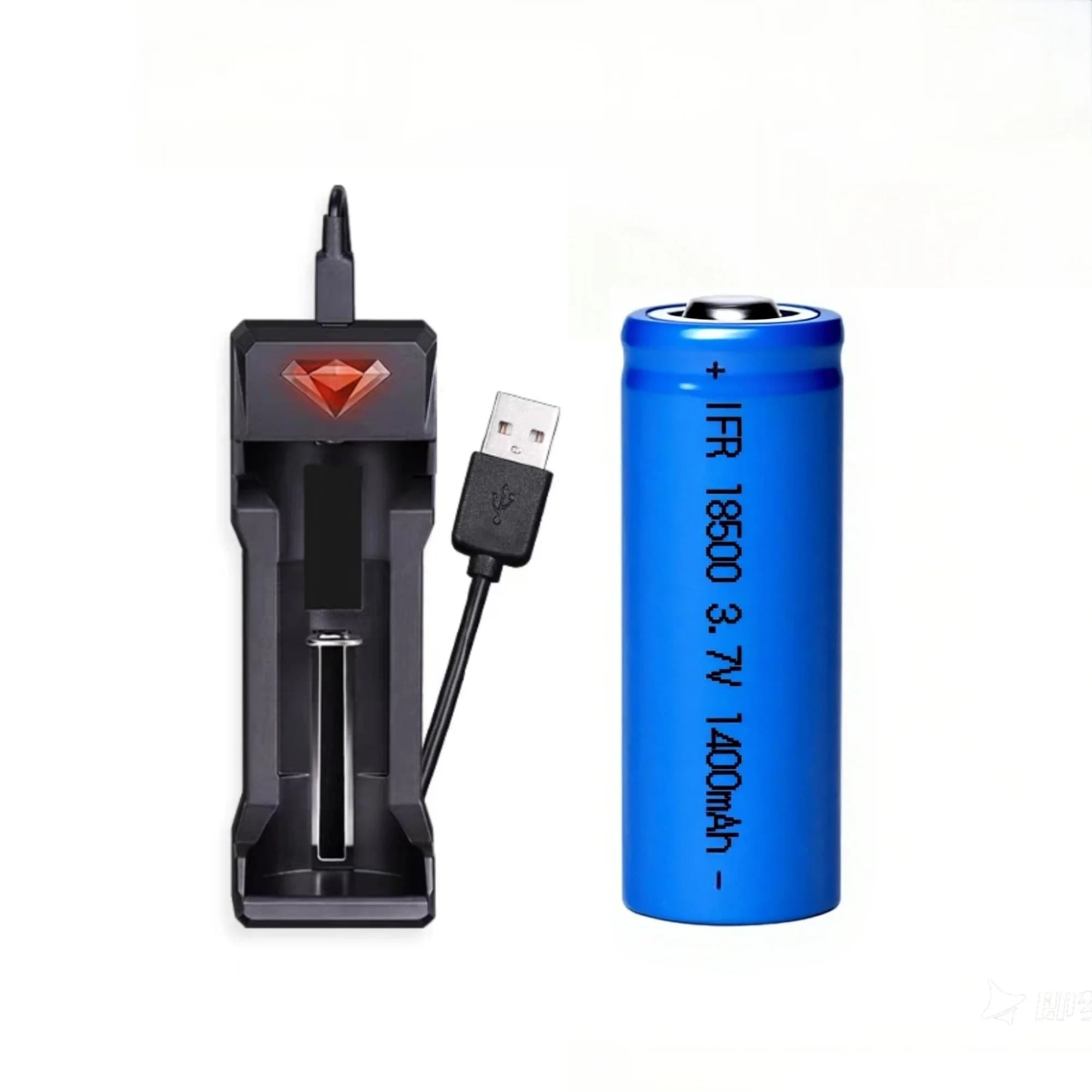 1PCS 18500 3.7V 1400mAh Rechargeable lithium charger for flashlight, electric toothbrush, radio, wireless mouse, power bank
