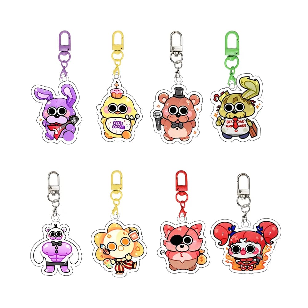 for FNAF Game Circus Baby Bonnie Sun Chica Fazbear Peripheral Acrylic Keychain Backpack Accessories Festival Gift Cute Ornament