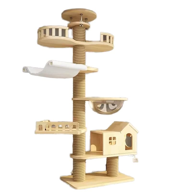 New design wooden climbing activity toy, new product launch, luxury high quality safety large pet cat toy tree