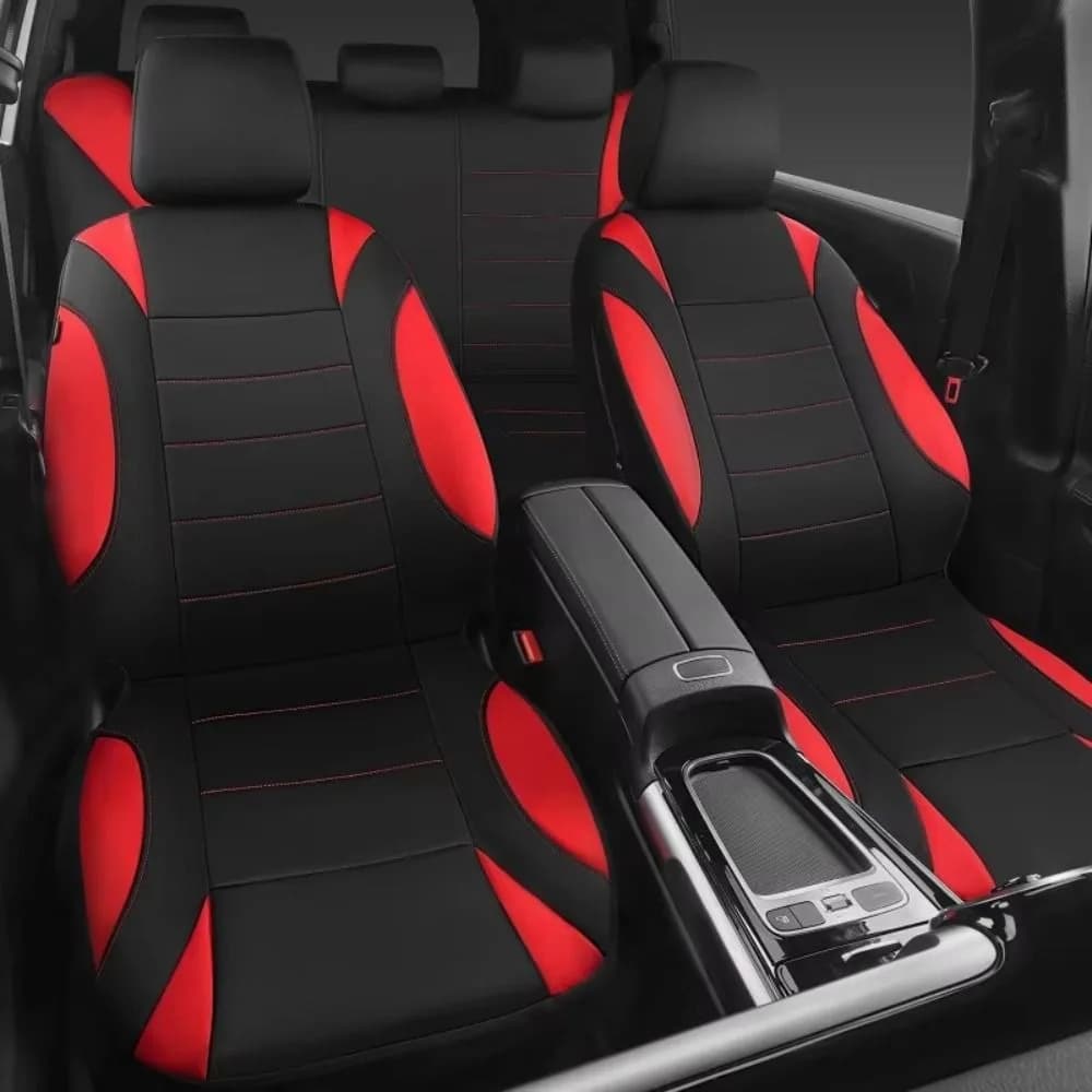 Waterproof Car Seat Covers Racing Style Stitched Seat Protector Universal Fit PU Leather Front Seat Cover Pickup